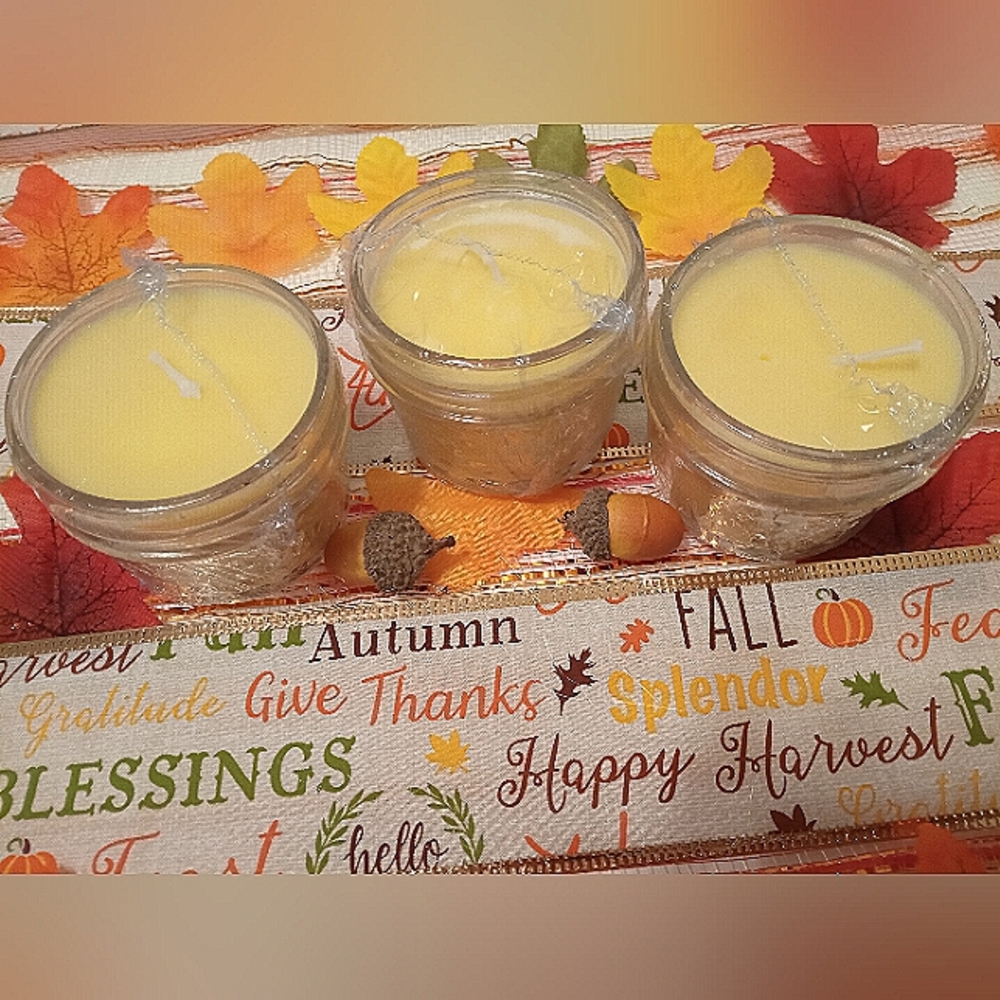 Homemade Candle with Sweet Orange Essential Oil and Orange Peel Dried Flowers